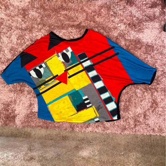 Vintage Colorful Geometric 3/4 Sleeves Top - Picture 5 of 6